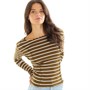 Brave Soul Womens Frilly Long Sleeve T-Shirt Mocha/White