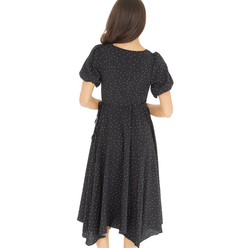 Brave Soul Womens Marni Dress Black/White Spot