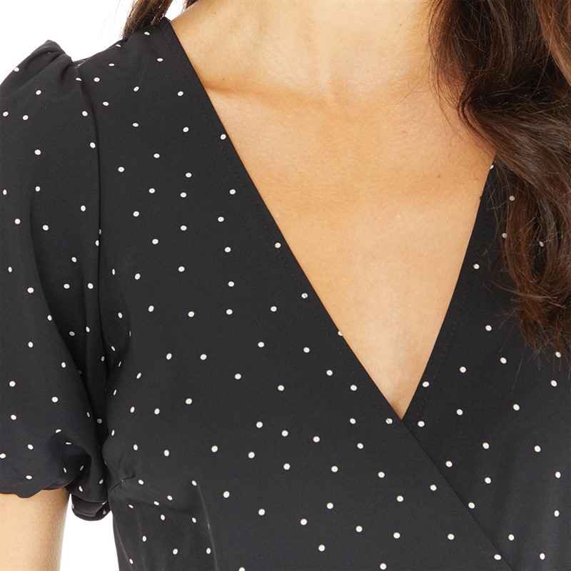 Brave Soul Womens Marni Dress Black/White Spot