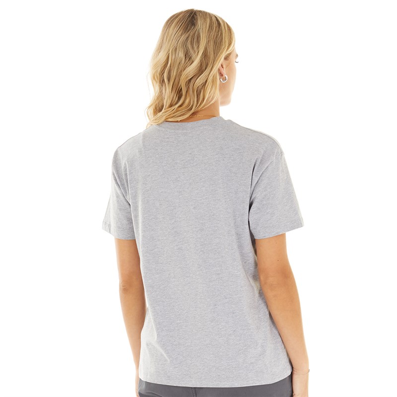 Brave Soul Womens Mia T-Shirt Grey Marl/Blue/White