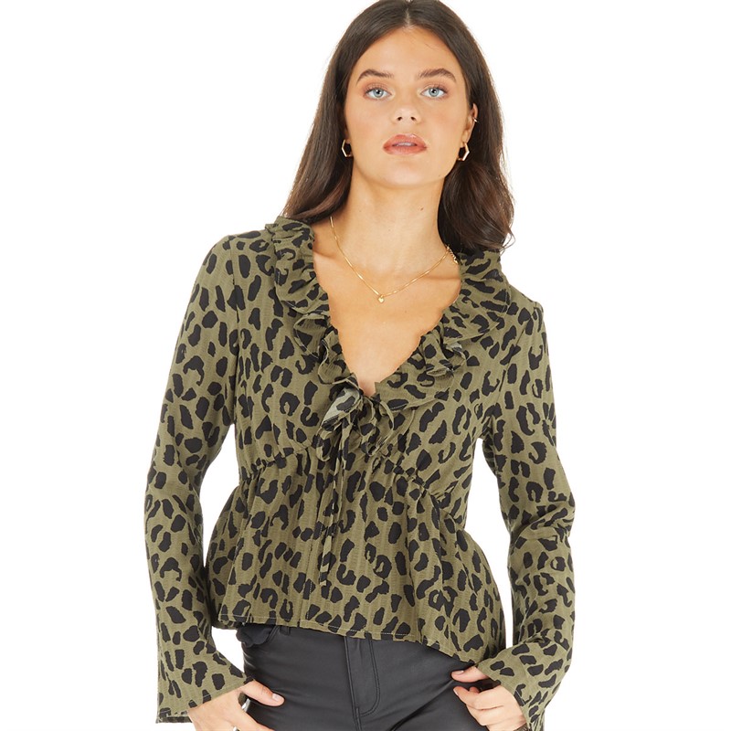 Brave Soul Womens Mindy Top Brown/Black