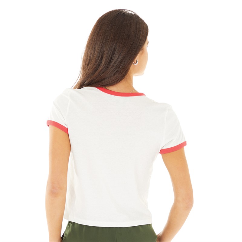 Brave Soul Womens Smash T-Shirt Cream/Red