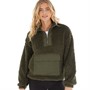 Brave Soul Womens Gaby Polar Fleece Sweatshirt Khaki