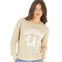 Brave Soul Womens Lillie Sweatshirt Stone/White