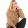 Brave Soul Womens Gaby Polar Fleece Sweatshirt Tan