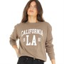 Brave Soul Womens Lillie Sweatshirt Deep Taupe/White