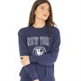 Brave Soul Womens Jackson Sweatshirt Navy/White