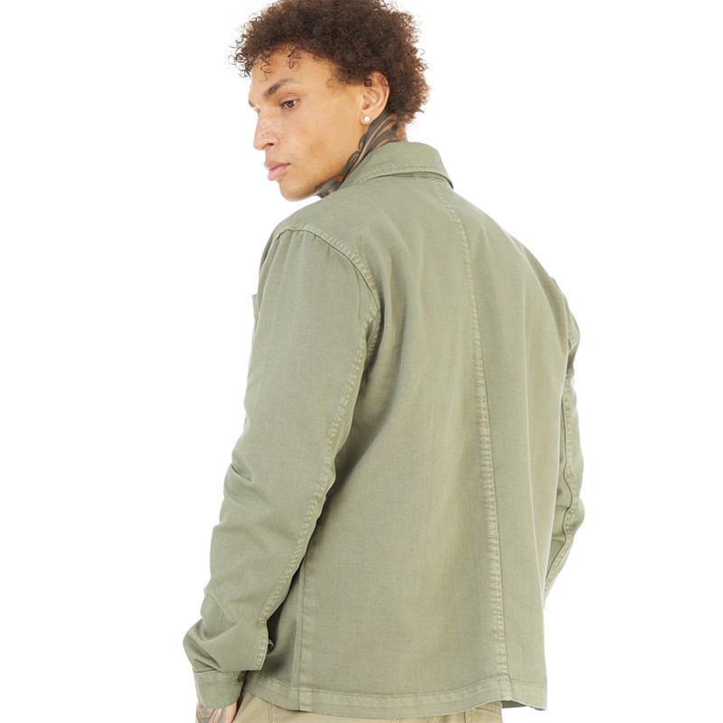 Brave Soul Mens Dorontwill Shacket Khaki