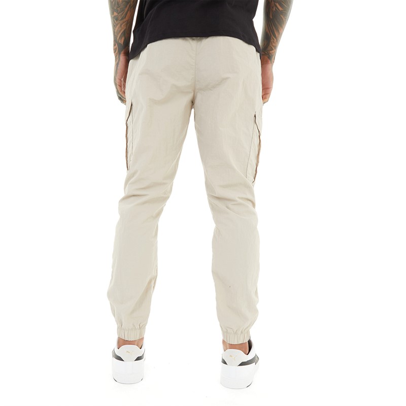 Brave Soul Mens Taslan Cargo Pants Stone