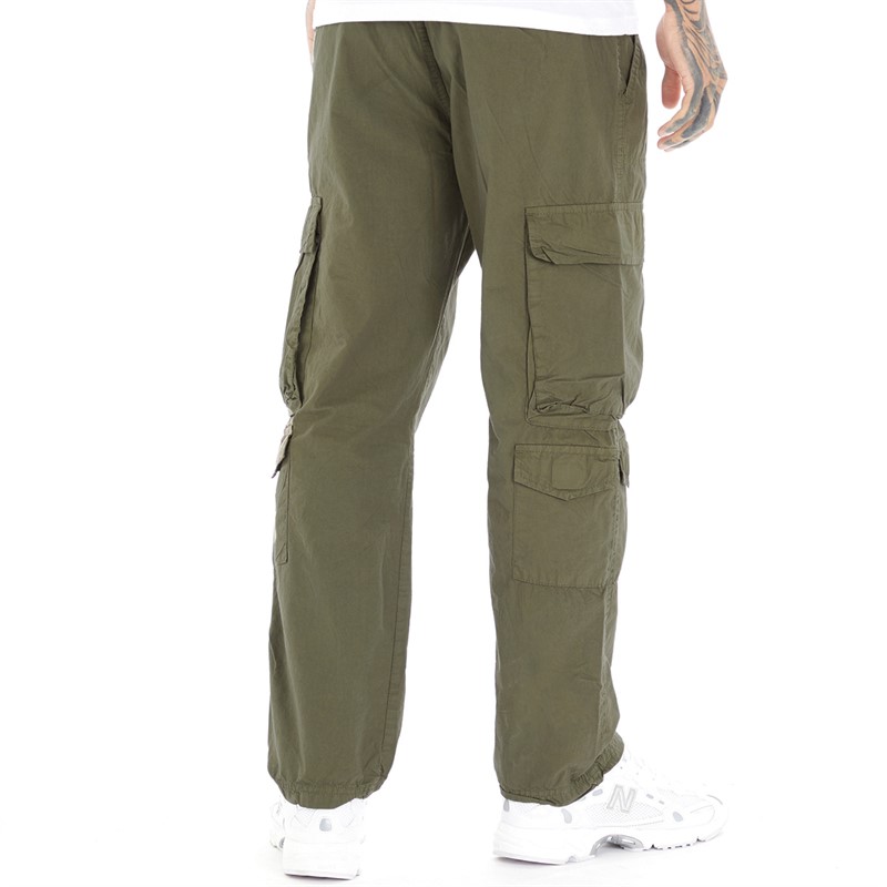 Brave Soul Mens Waves Cargo Trousers Khaki