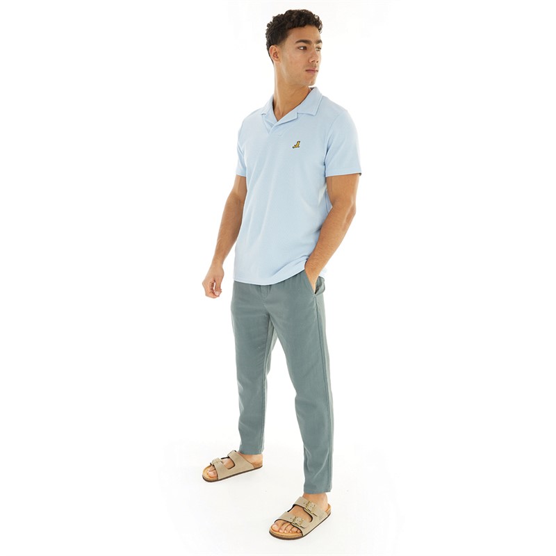 Brave Soul Polo en Waffle Homme Bleu Acier