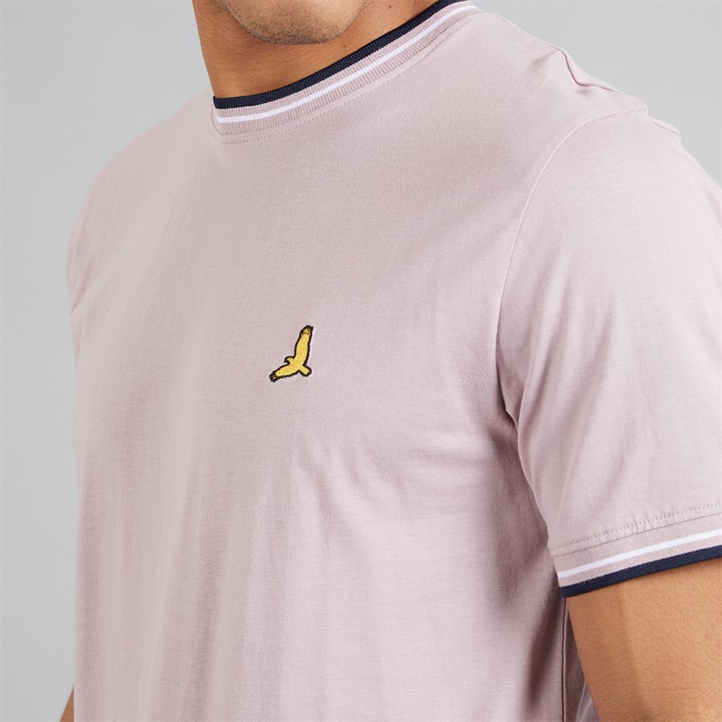 Brave Soul Mens Federerf T-Shirt Lavender/Rich Navy/Optic White