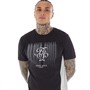 Brave Soul Mens Clint T-Shirt Jet Black/Light Grey Marl/Optic White