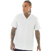 Brave Soul Mens Ripley Short Sleeve Shirt Baby Blue&Ecru Dobby