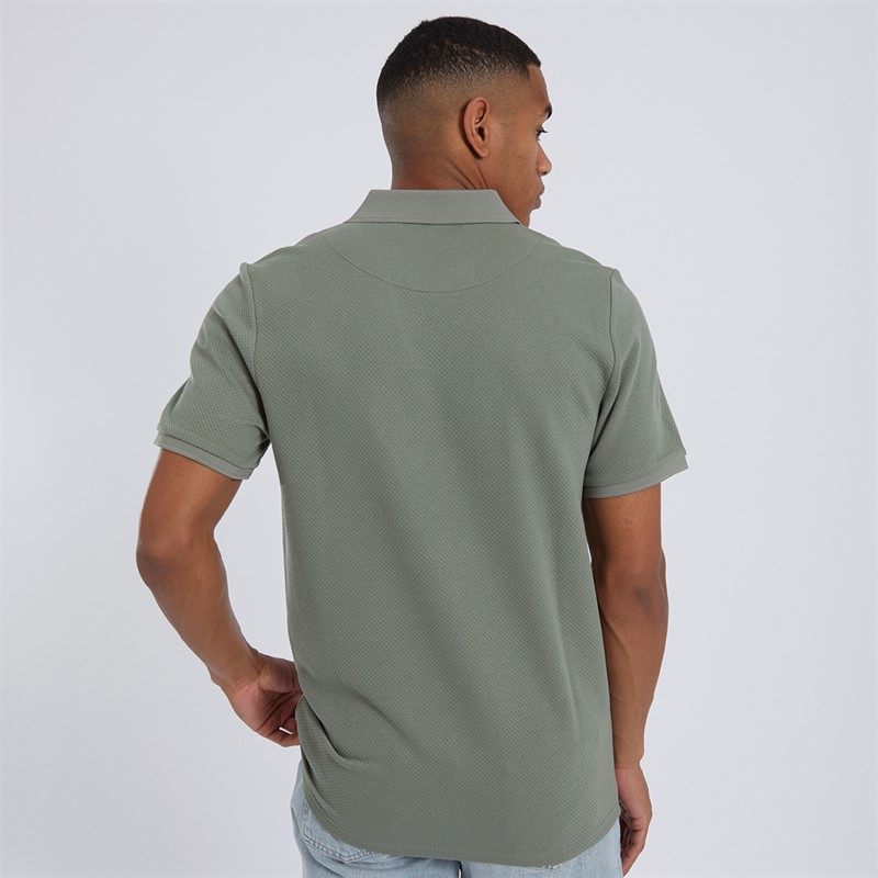 Brave Soul Mens Cadby Polo Washed Sage/Cream