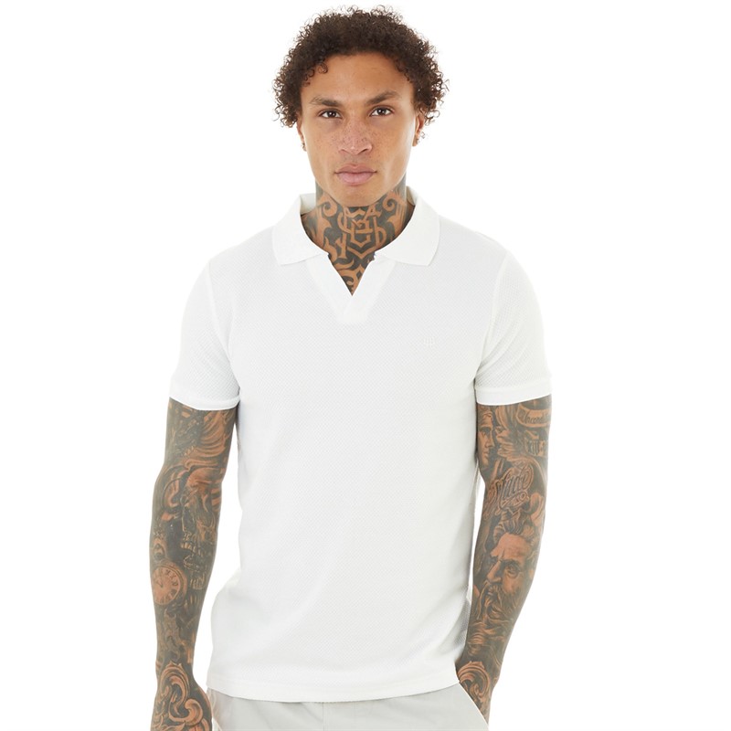 Brave Soul Mens Cadby Polo Cream/Washed Sage