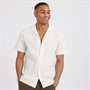 Brave Soul Mens Ripley Short Sleeve Shirt Optic White/Ecru Dobby