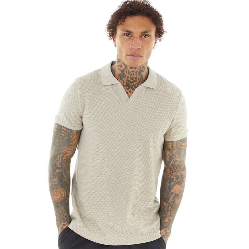 Brave Soul Mens Cadby Polo Light Sand