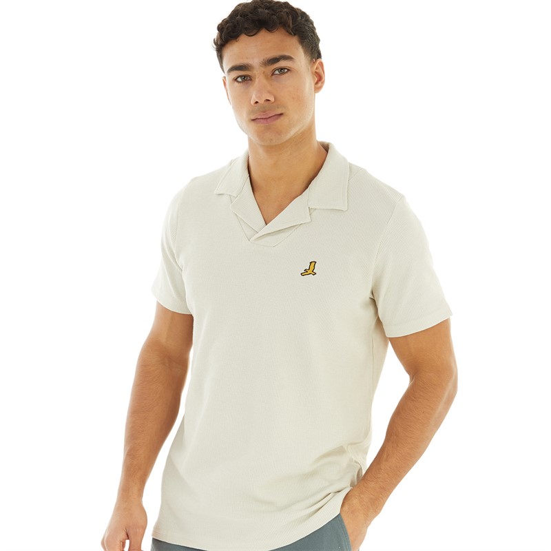 Brave Soul Mens Sonoma Waffle Polo Sand Waffle