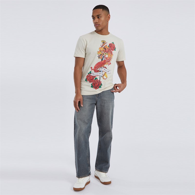 Brave Soul Mens Lennon T-Shirt Plaster