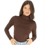 Brave Soul Womens Adrian Roll Neck Top Chocolate