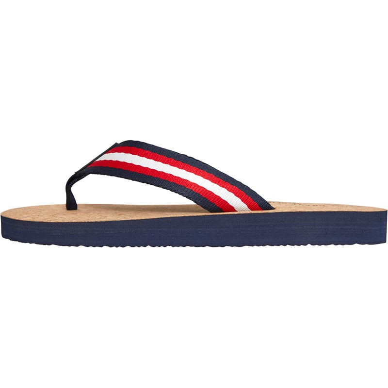 Brave Soul Mens Bret Flip Flops Navy/White/True Red
