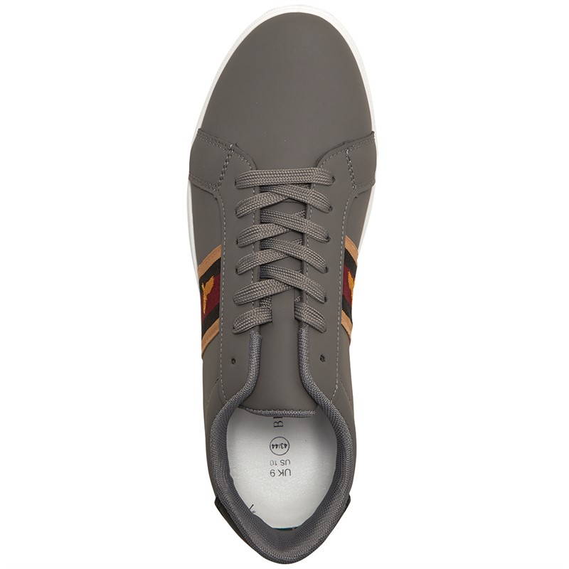 Brave Soul Mens Louie Eagle Trainers Grey/Red/Gold