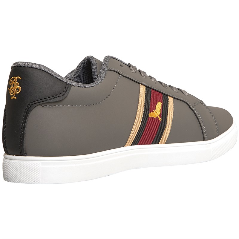 Brave Soul Mens Louie Eagle Trainers Grey/Red/Gold