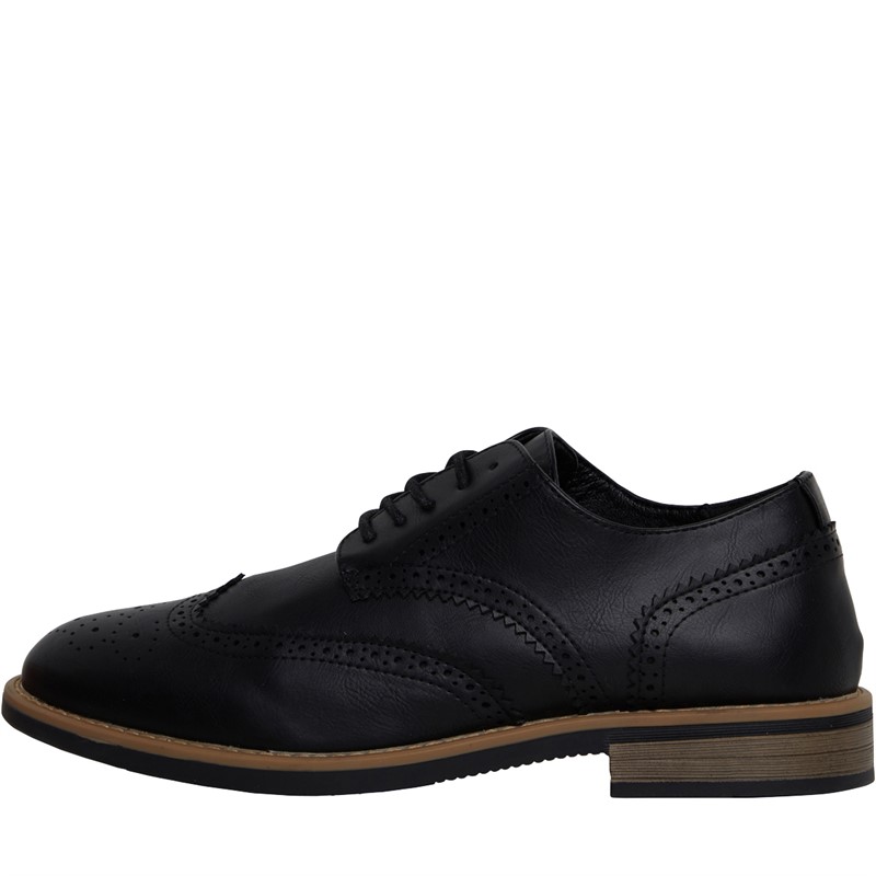 Brave Soul Mens Franklin Brogue Shoes Black