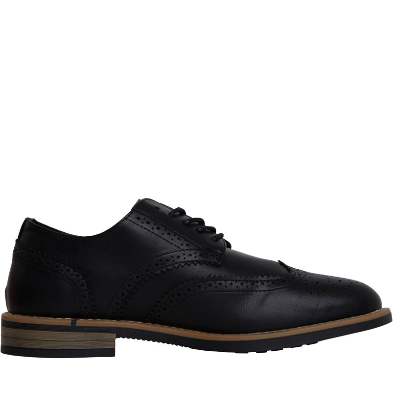 Brave Soul Mens Franklin Brogue Shoes Black