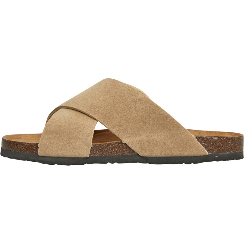 Brave Soul Mens Dawson Cross Strap Sandals Desert Taupe