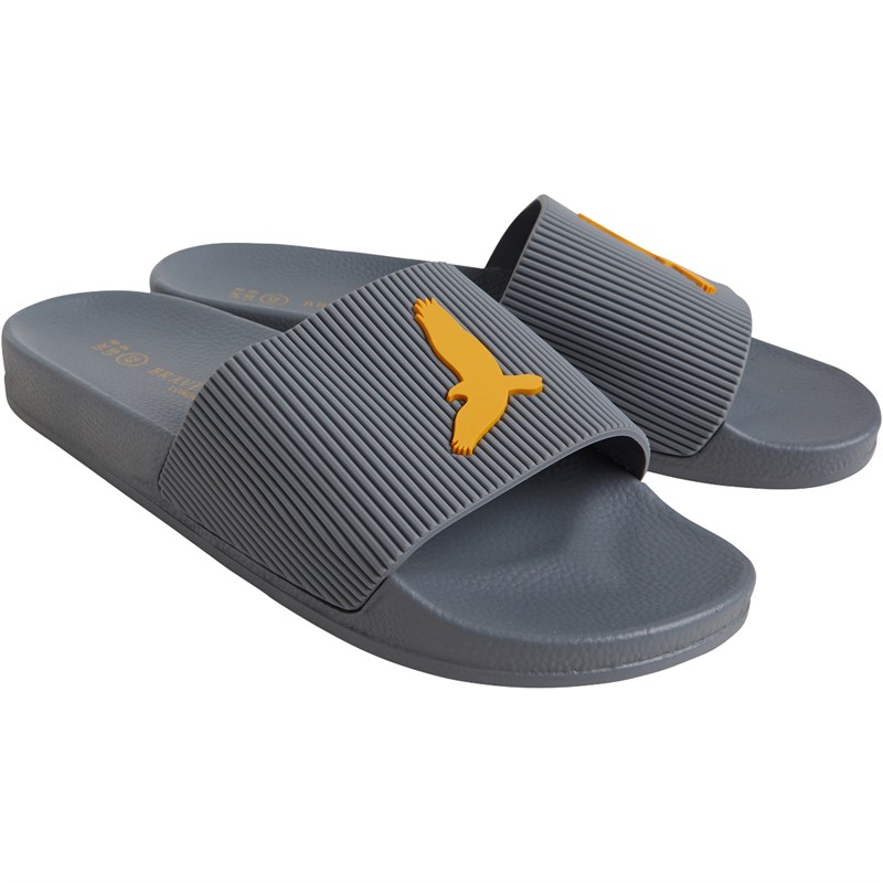 Brave Soul Mens Falcon Slides Frost Grey/Gold