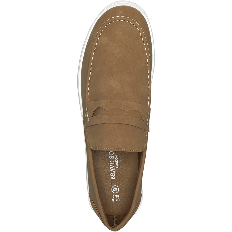 Brave Soul Mens Lisbon Loafers Desert Taupe