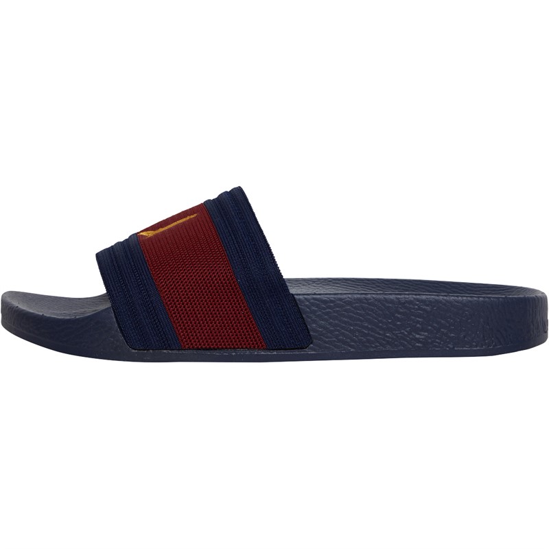 Brave Soul Mens Theo Eagle Slides Navy/Burgundy