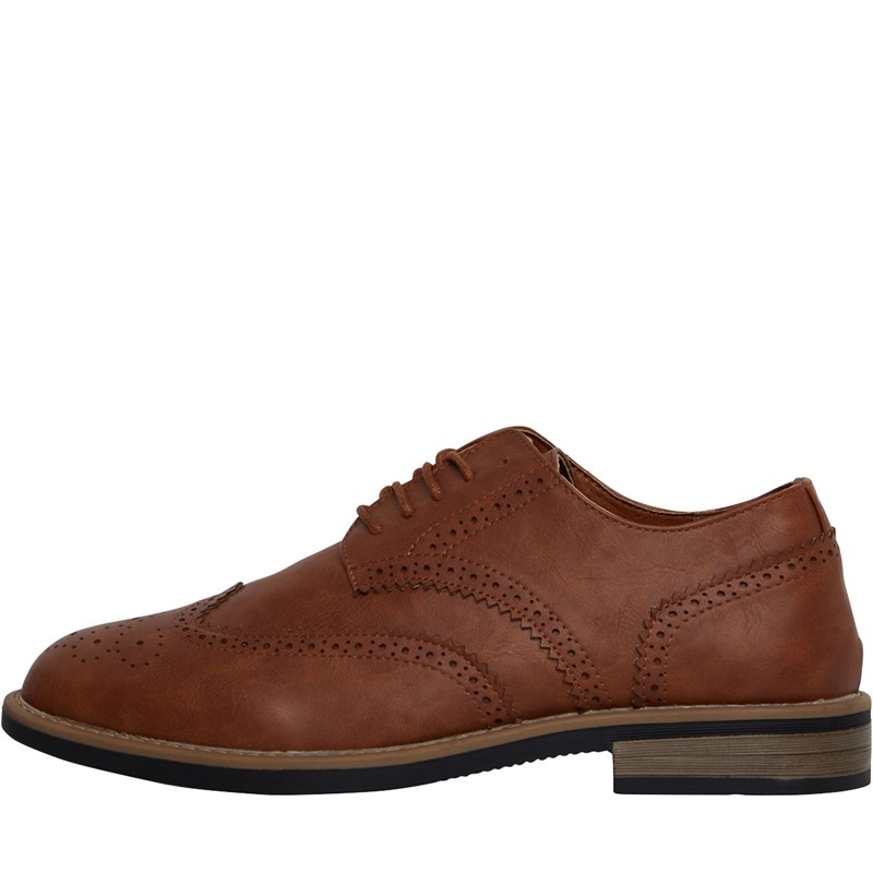 Brave Soul Mens Franklin Brogue Shoes Tan