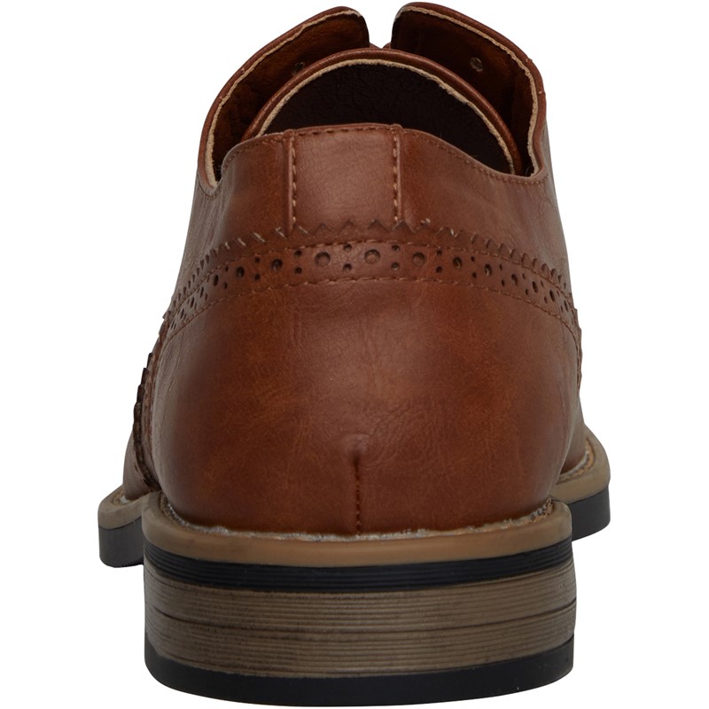 Brave Soul Mens Franklin Brogue Shoes Tan