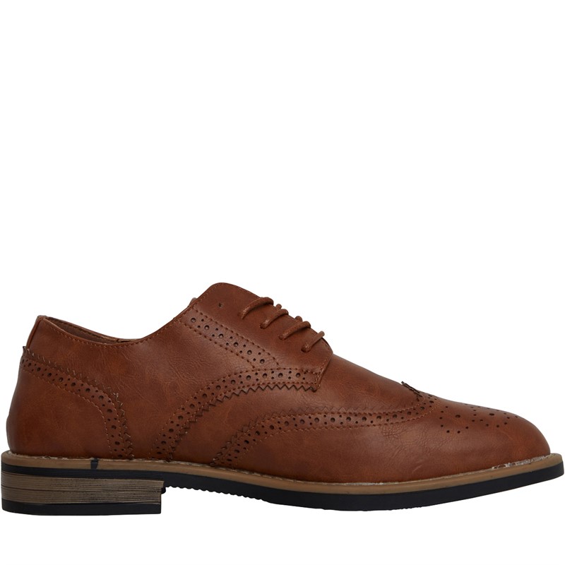 Brave Soul Mens Franklin Brogue Shoes Tan