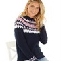 Brave Soul Womens Jumper Navy/Pink