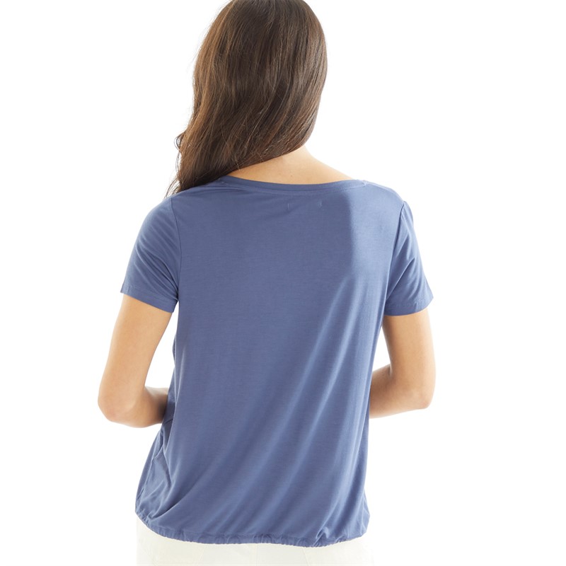 Brave Soul Womens Giselle V-Neck T-Shirt Indigo