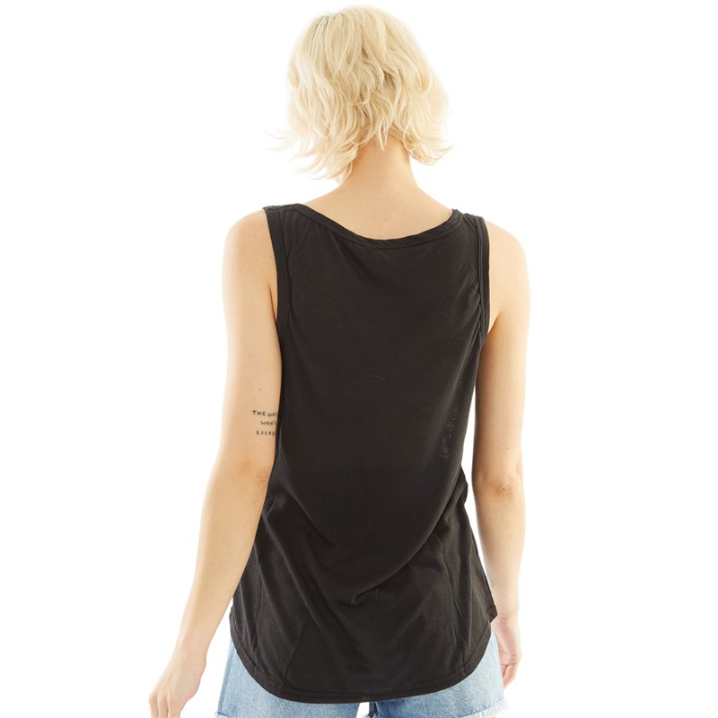 Brave Soul Womens Flutter Vest Black