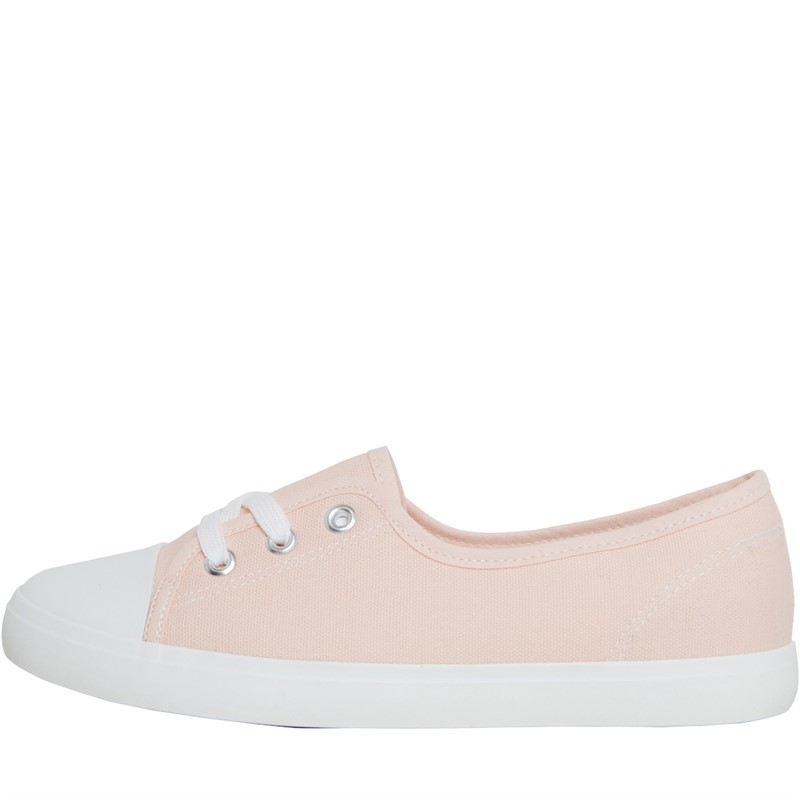 Brave Soul Womens Gemma Canvas Ballet Pumps Pink Blush