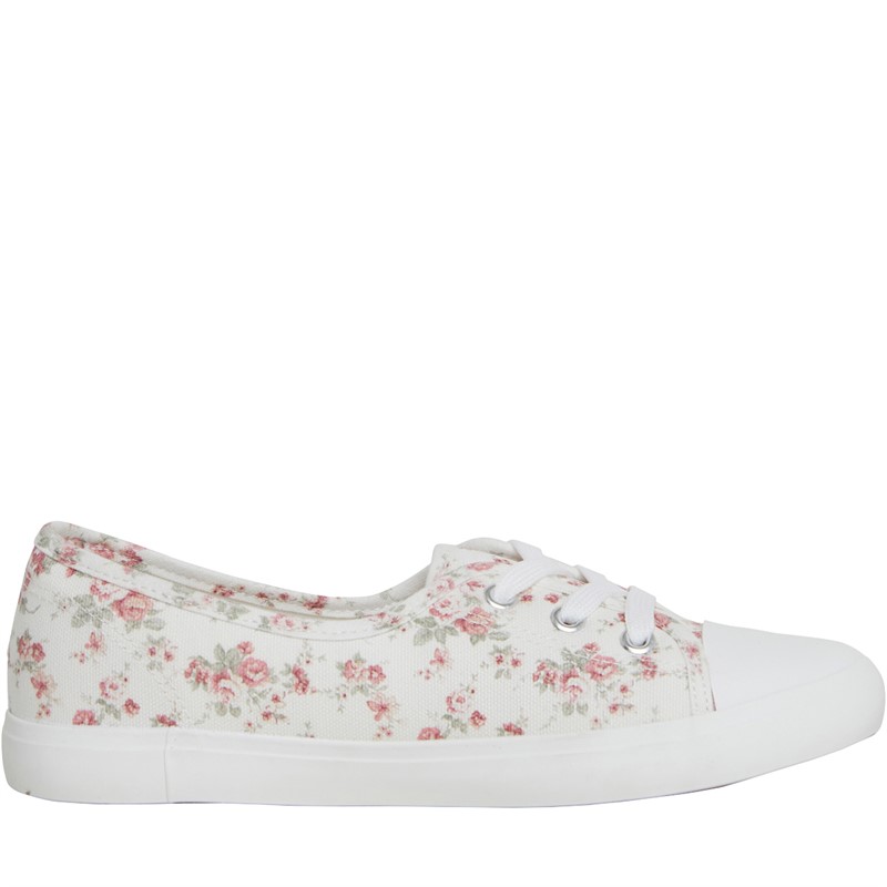 Brave Soul Womens Gemma Canvas Ballet Pumps Ditsy Floral