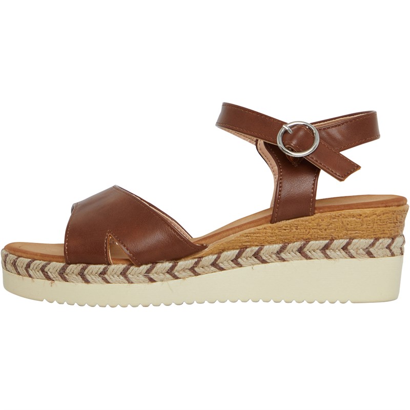 Brave Soul Womens Wedge Sandals Tan