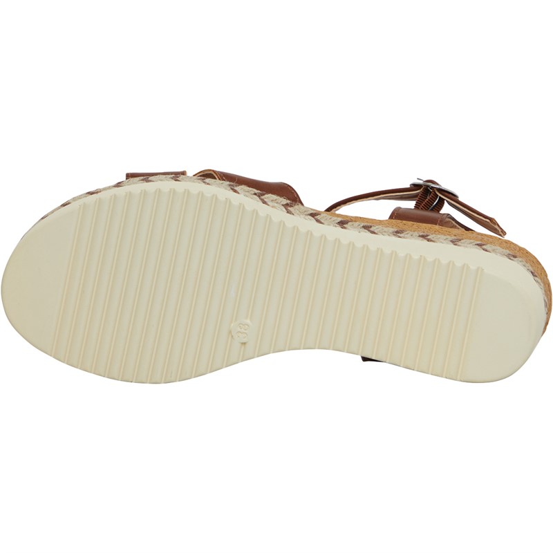 Brave Soul Womens Wedge Sandals Tan