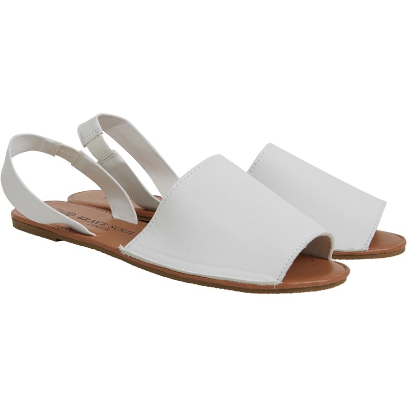 Brave Soul Womens Menorcan Sandals White