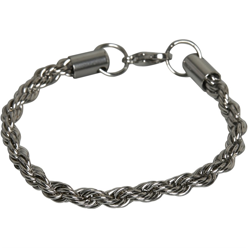 Brave Soul Mens Stainless Steel Bracelet Silver Tone