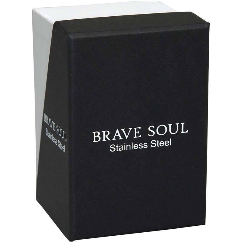 Brave Soul Mens Stainless Steel Bracelet Silver Tone