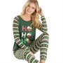 Brave Soul Womens Christmas Festive Long Sleeve T-Shirt And Pants Green/Multi