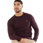 Brave Soul Mens Maoism Crew Neck Jumper Oxblood