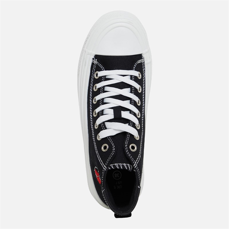 Brave Soul Womens Sassi Hi Top Trainers Black